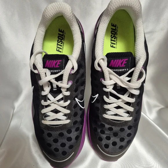 Nike Lunarswift 2 black and purple running shoes - Picture 2 of 5